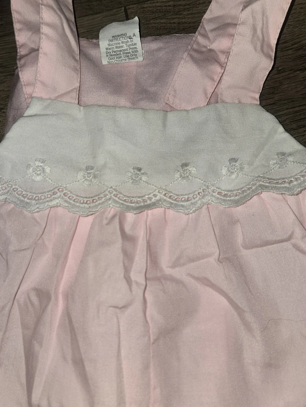 Baby Girls Pink Sleeveless Romper with Eyelet Trim